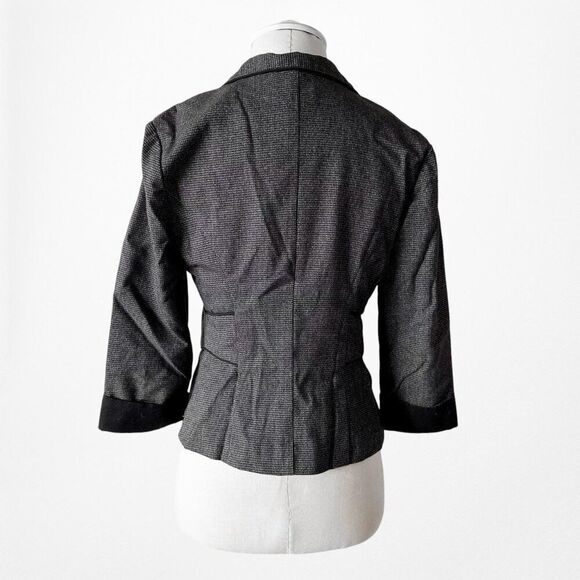 Vintage Y2K Iz Byer Gray Houndstooth Cropped Button Front Blazer Size XS/S - Picture 7 of 8